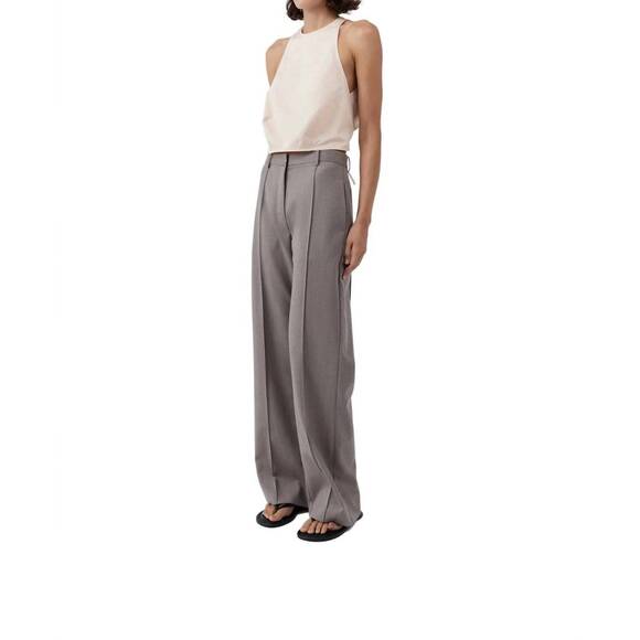 NEW ST. AGNI women's oupa pintuck pants in doe - Picture 3 of 8
